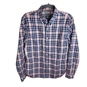 Bonobos Slim Fit Button Down Shirt Mens Medium Pink Hardy Plaid